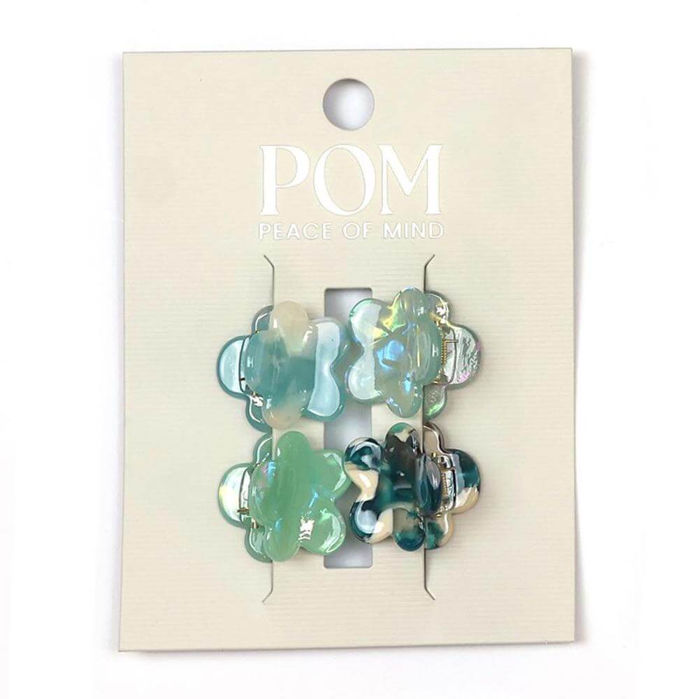 Peace of Mind Floral Hair Mini Clips 4 Pack
